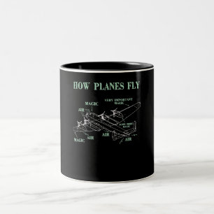 Wie Flugzeug ein Pilotgeschenk für den Flugzeuging Zweifarbige Tasse