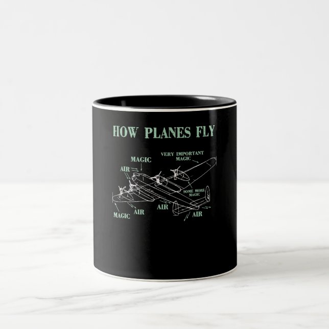 Wie Flugzeug ein Pilotgeschenk für den Flugzeuging Zweifarbige Tasse (Mittel)