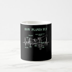 Wie Flugzeuge fliegen Flugingenieur Pilot Geschenk Kaffeetasse