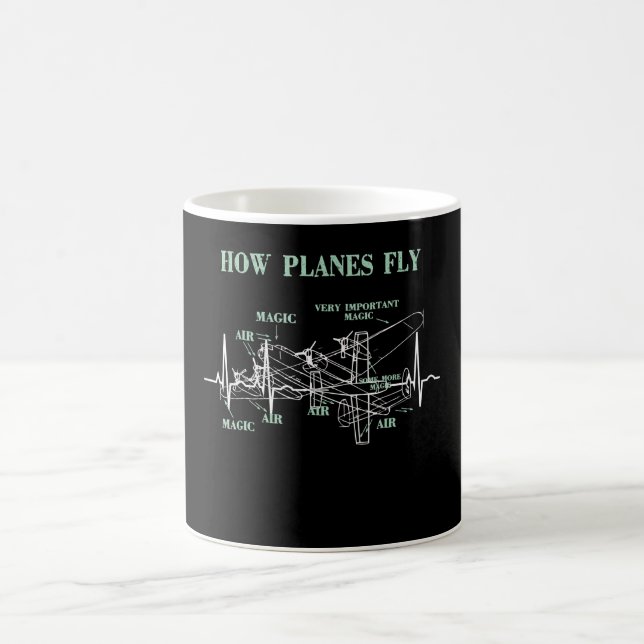 Wie Flugzeuge fliegen Flugingenieur Pilot Geschenk Kaffeetasse (Mittel)