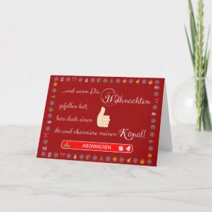 Wie für Weihnachten und Kanal abonnieren! Karte