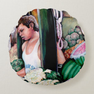 Wie gefällt dir diese Melone? Rundes Kissen