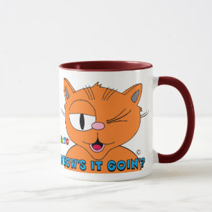 Wie geht es? Cartoon Cat Señor Gato Tasse