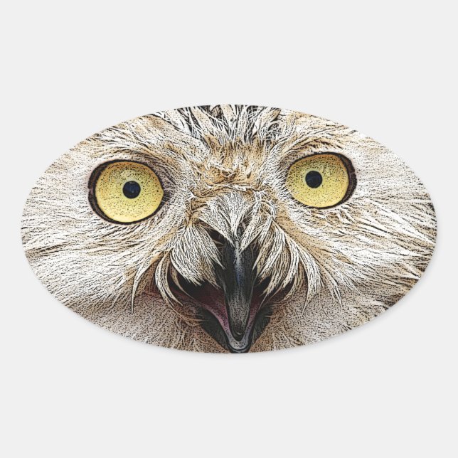 Wie geht es dir? Owl Wer bist du? Ovaler Aufkleber (Vorderseite)