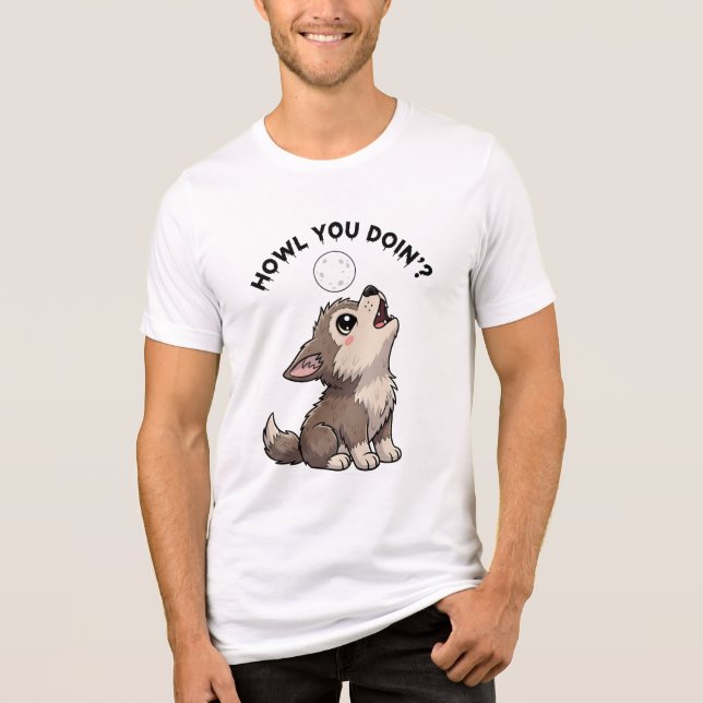 "Wie geht's dir?" Süßer Wolf Tri-Blend Shirt (Vorderseite)