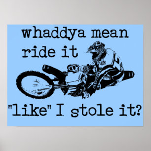 Wie geklaut Dirt Bike Motocross Poster