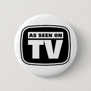Wie gesehenes im Fernsehen - Schwarzweiss Button