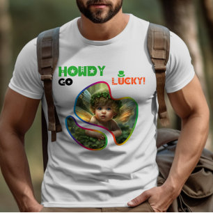 Wie glücklich! - Schimmernder Kleeblatt Ball T-Shirt