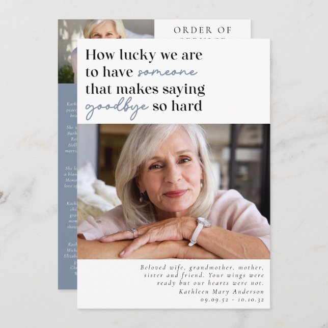 Wie glücklich wir sind Foto-Reihenfolge des Dienst Programm (Vorne/Hinten)