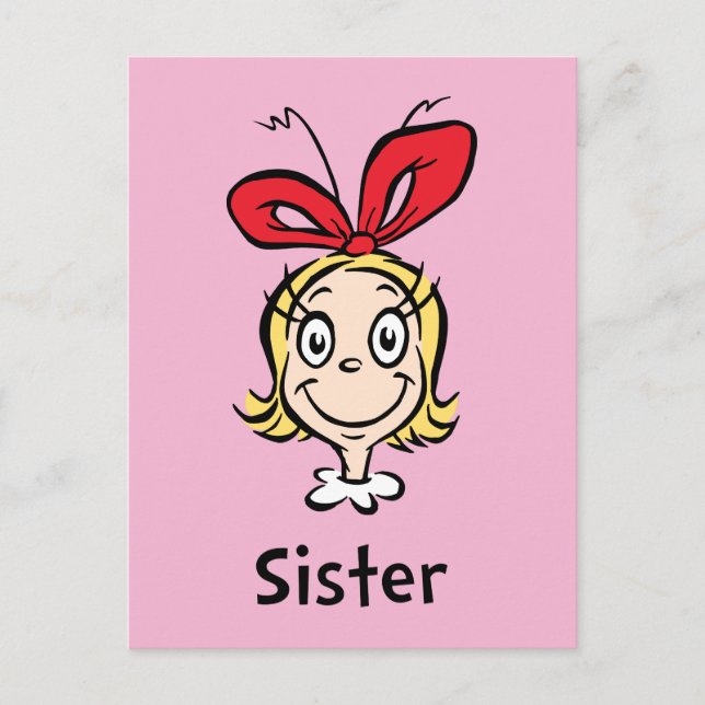 Wie Grinch Stole Weihnachten | Grinch Sister Postkarte (Vorderseite)