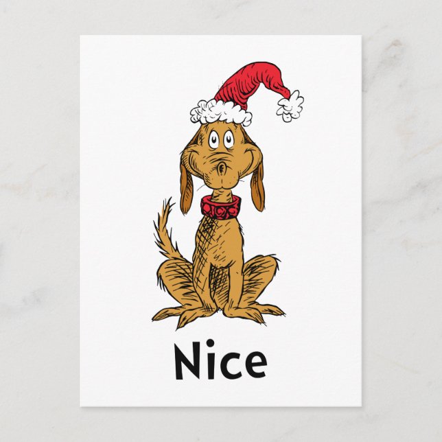 Wie Grinch Stole Weihnachten | Max ist Nice Postkarte (Vorderseite)