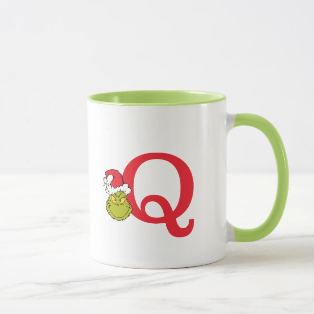Wie Grinch Stole Weihnachten | Monogramm Q Tasse (Rechts)