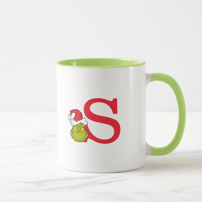 Wie Grinch Stole Weihnachten | Monogramm S Tasse (Rechts)