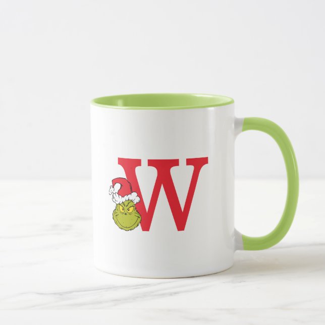 Wie Grinch Stole Weihnachten | Monogramm W Tasse (Rechts)