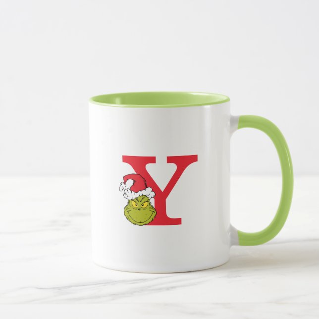 Wie Grinch Stole Weihnachten | Monogramm Y Tasse (Rechts)