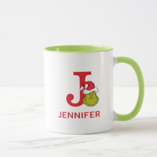 Wie Grinch Stole Weihnachten   Name & Monogramm J Tasse