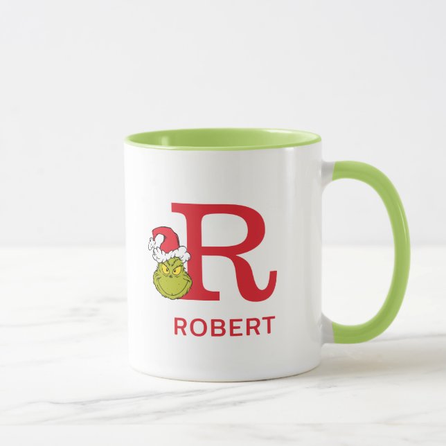 Wie Grinch Stole Weihnachten | Name und Monogramm  Tasse (Rechts)