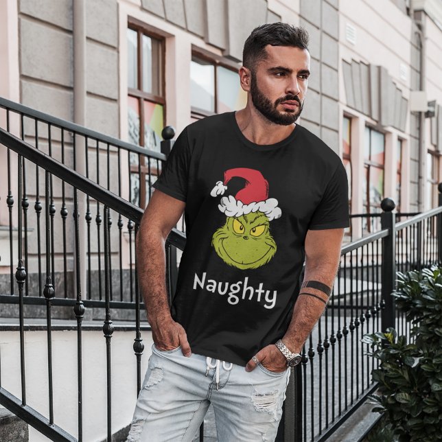 Wie Grinch Stole Weihnachten | Naughty Grinch Tri-Blend Shirt (Von Creator hochgeladen)