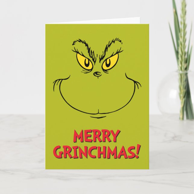Wie grinch Stole Weihnachtsgesicht Feiertagskarte (Vorderseite)