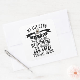 Wie groß du bist Hymnal Niedlich Bird Christlich Quadratischer Aufkleber