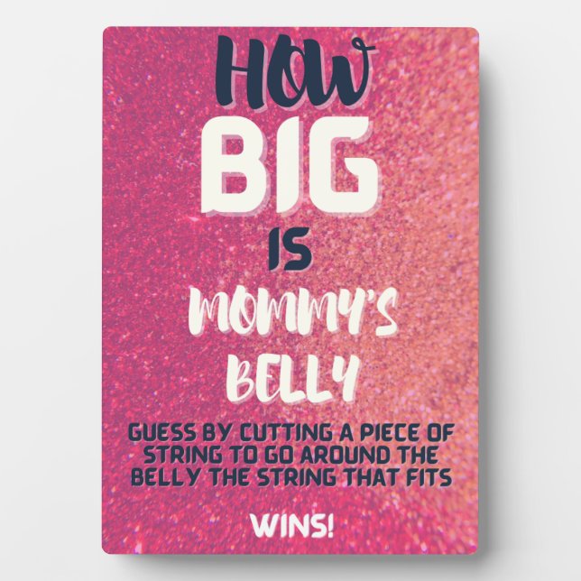 Wie groß ist das Baby Shower Game Sign für Mama? Fotoplatte (Vorderseite)