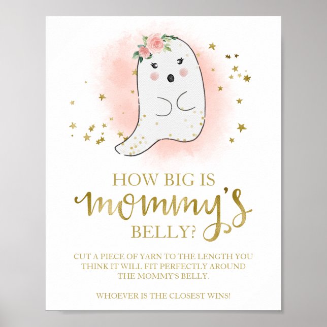 Wie groß ist das Baby Shower Game Sign für Mama? Poster (Vorne)