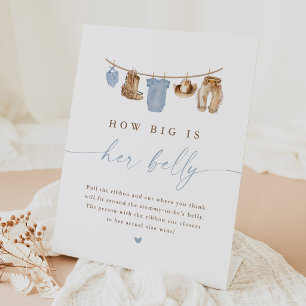 Wie groß ist ihr Bauch Cowboy-Baby-Party-Schild Sockelschild