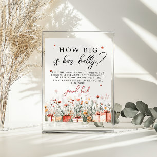 Wie groß ist ihr Bauch Merry Baby Shower Spiel Sch Poster