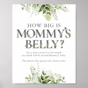 Wie groß ist Mamas Bauch Baby Shower Poster