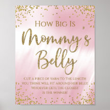 Wie groß ist Mamas Bauch Baby Shower Spiel