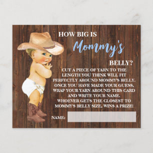 Wie groß ist Mama's Bauch Cowboy Shower Game Card Flyer