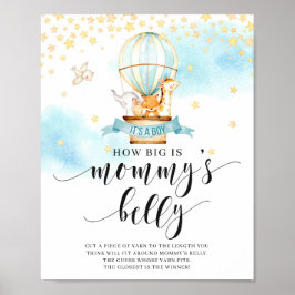 Wie groß ist Mama's Bauch-Game-Schild Heißluftball Poster