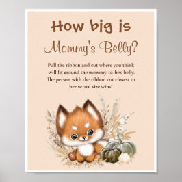 Wie groß ist Mama's Bauchfall Baby Shower Game Poster