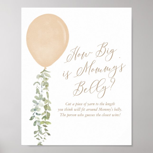 Wie groß ist Mama's Bly Gold Ballon Babydusche Poster (Vorne)