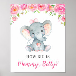 Wie groß ist Mommys Baby Elephant Baby Shower Game Poster