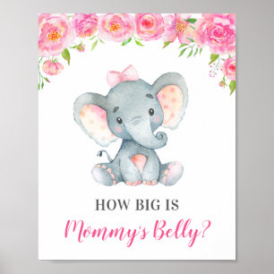 Wie groß ist Mommys Baby Elephant Baby Shower Game Poster