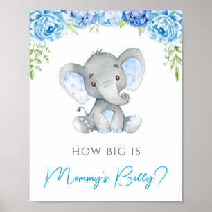 Wie groß ist Mommys Baby Elephant Baby Shower Game Poster