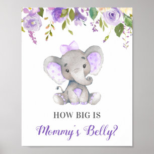 Wie groß ist Mommys Baby Elephant Baby Shower Game Poster
