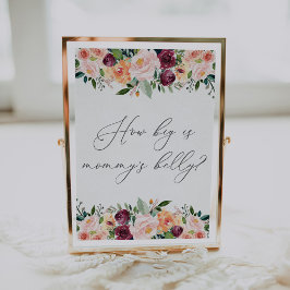 Wie groß ist Mommys Baby Shower Game Sign Poster