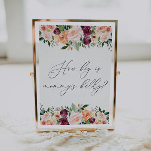 Wie groß ist Mommys Baby Shower Game Sign Poster