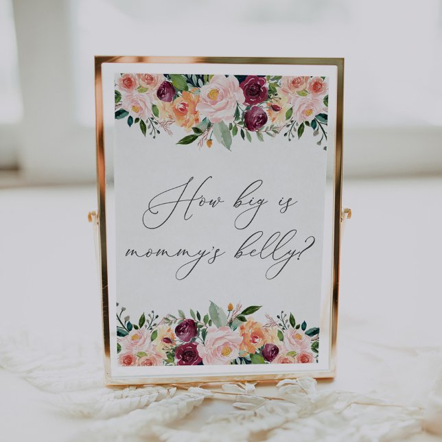 Wie groß ist Mommys Baby Shower Game Sign Poster (Von Creator hochgeladen)