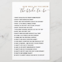 Wie gut kennen Sie das Bride Brautparty Game?