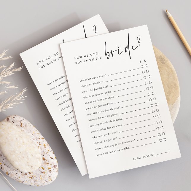 Wie gut kennen Sie das Bride Brautparty Game? (Von Creator hochgeladen)