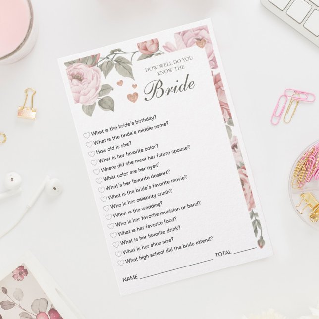 Wie gut kennen Sie das Bride Brautparty Game? (How Well Do You Know the Bride Bridal Shower Game)