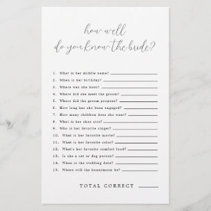 Wie gut kennen Sie das Bride Brautparty Game?