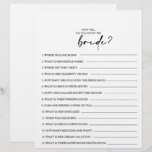 Wie gut kennen Sie das Bride Brautparty Game?