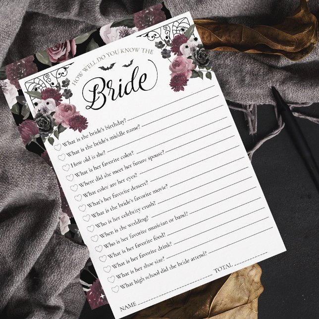 Wie gut kennen Sie das Bride Brautparty Game? Einladung (How Well Do You Know the Bride Bridal Shower Game Invitation)