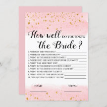 Wie gut kennen Sie das Bride Pink Bridal Game?
