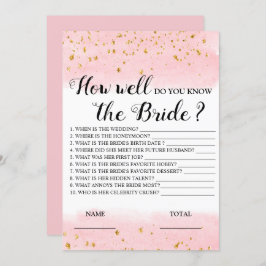 Wie gut kennen Sie das Bride Pink Bridal Game? Einladung