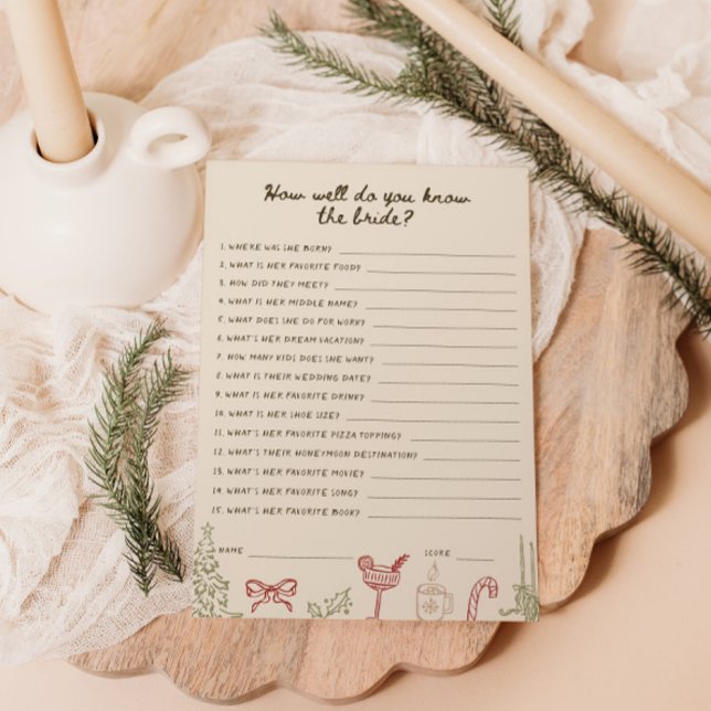Wie gut kennen Sie die Bride Game Card? Einladung (Von Creator hochgeladen)